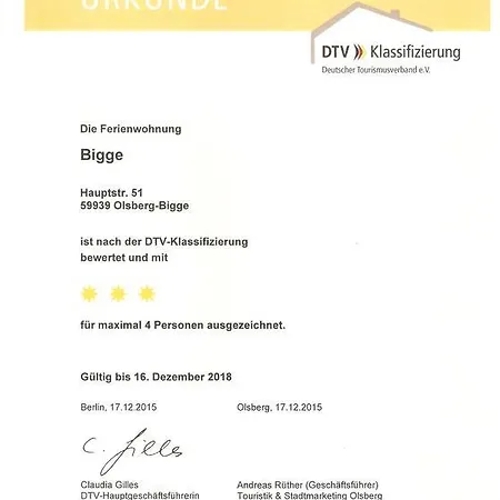 Ferienwohnung Bigge Olsberg